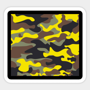 Yellow camo Military Sticker